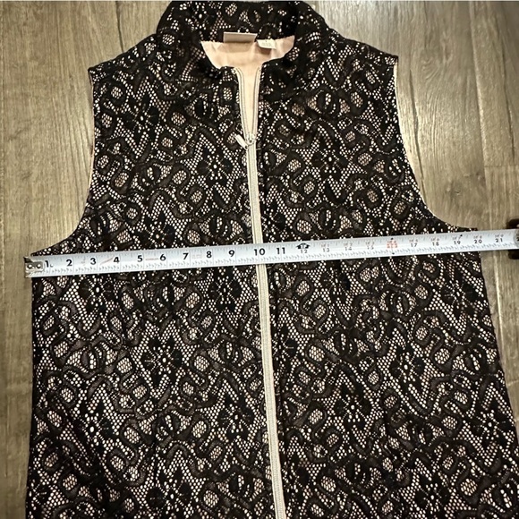 Zenergy By Chico's Women's M Sheer Vest Black Lace Light Pink Fairy Whimsigoth - Picture 6 of 10